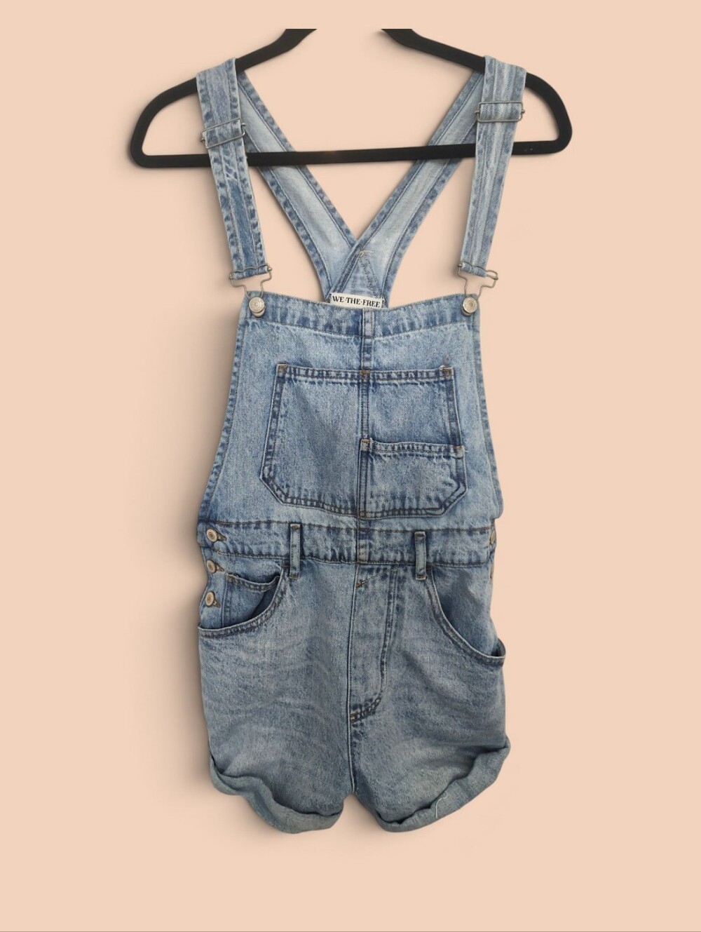 We The Free Women's Light Blue Denim Short Overalls S